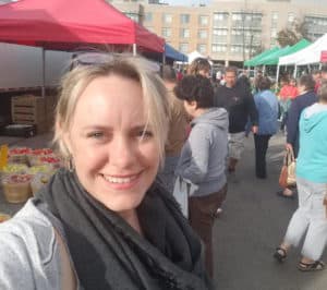 hipster at a farmers market